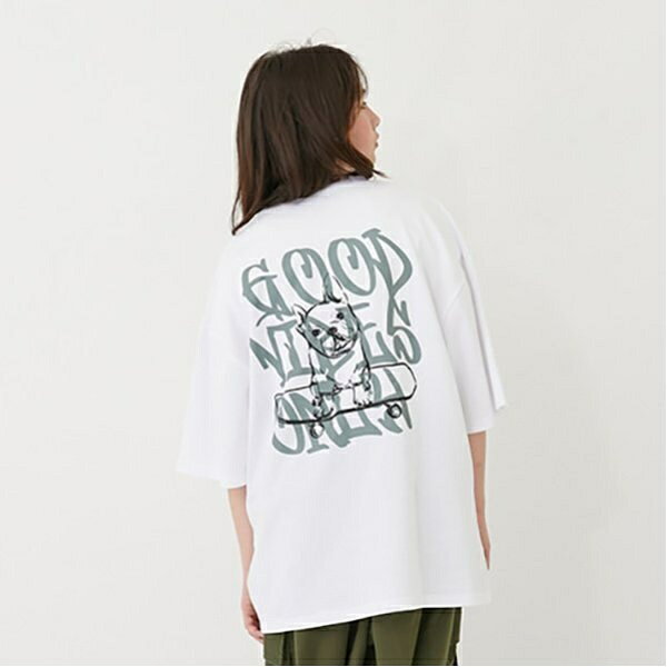 【大人向けサイズあり】【接触冷感】ハイクールコットン・DOGプリント半袖Tシャツ／グラソス（GLAZOS）