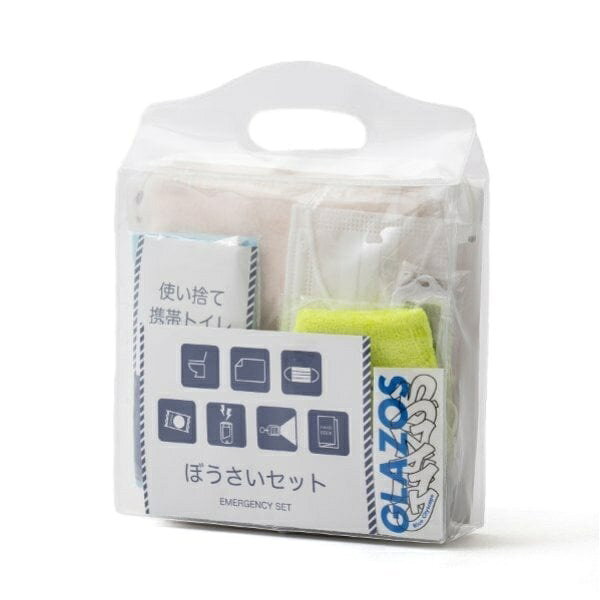 [型番：3751406]防災時に持っておくと便利なおまもりセットです。携帯トイレ、ブランケット、圧縮タオル、マスク、ホイッスル、ソーラーライト、防災のしおりの7点セットでご用意しました。コンパクトな収納袋にまとめており、楽々持ち運べるのがうれしいポイントです。グラソスは特別にオリジナルステッカー、リストバンド付き！！※リストバンドのカラーはランダムになります。■カラー：マルチ※(　)で表記されている数字はヌードサイズです。ヌードサイズとは衣服を身につけない身体のサイズです。お客様ご自身の身体サイズと比較してお選びください。 ■素材： ■お手入： 洗濯方法は商品タグをご確認ください&nbsp;&nbsp;>>商品のお取り扱い方法 ■原産国： 中国【大人向けサイズあり】【おまもり防災セット】／グラソス（GLAZOS）マルチ画面上と実物では、多少色具合が異なって見える場合がございます。