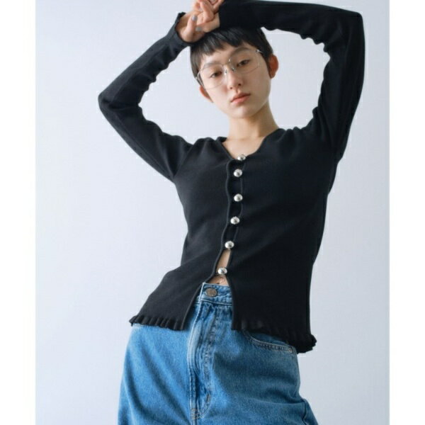 metal buttons knit cardigan／コードエー（CODE A）