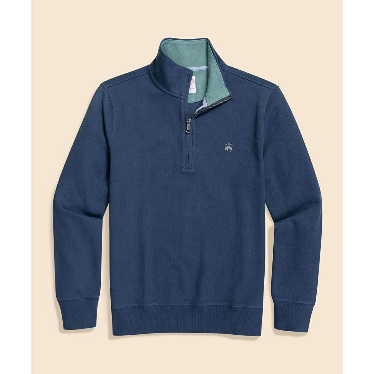 コットン　フレンチリブ　GFロゴ　ハーフジップ　モックネックプルオーバー／ブルックスブラザーズ（Brooks Brothers）