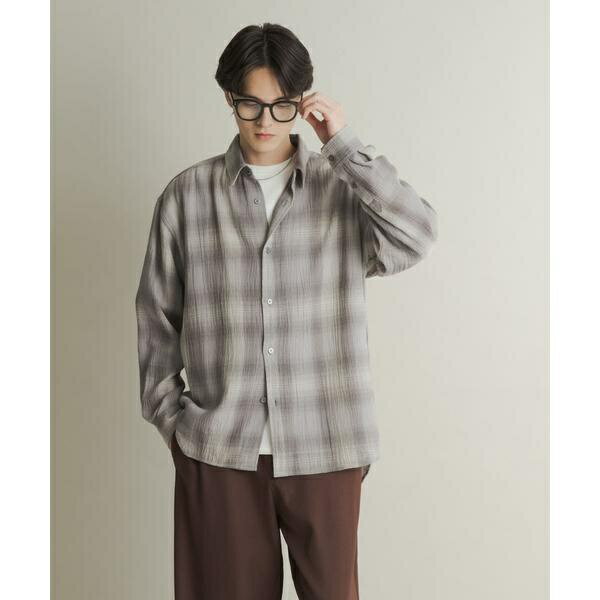 オンブレーチェックレギュラーカラーシャツ／センスオブプレイスバイアーバンリサーチ（SENSE OF PLACE）