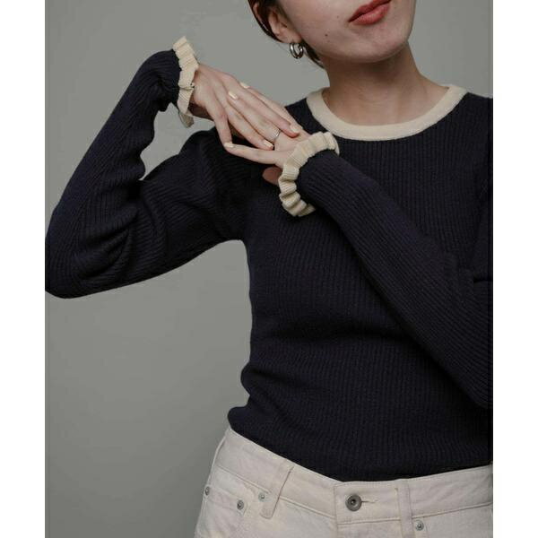 『洗濯可』袖口フリルクルーネックプルオーバー／アーバンリサーチ サニーレーベル（URBAN RESEARCH SonnyLabel）