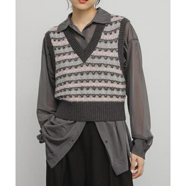 シアージャガードニットベスト／KBF（KBF）