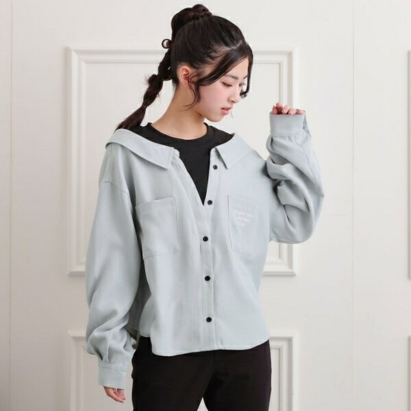 シャツドッキング長袖プルオーバー／ピンクラテ（PINK-latte）