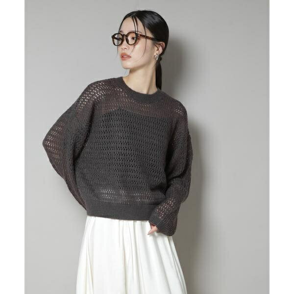 モヘヤライクメッシュニットトップス／ナノユニバース（NANO universe）