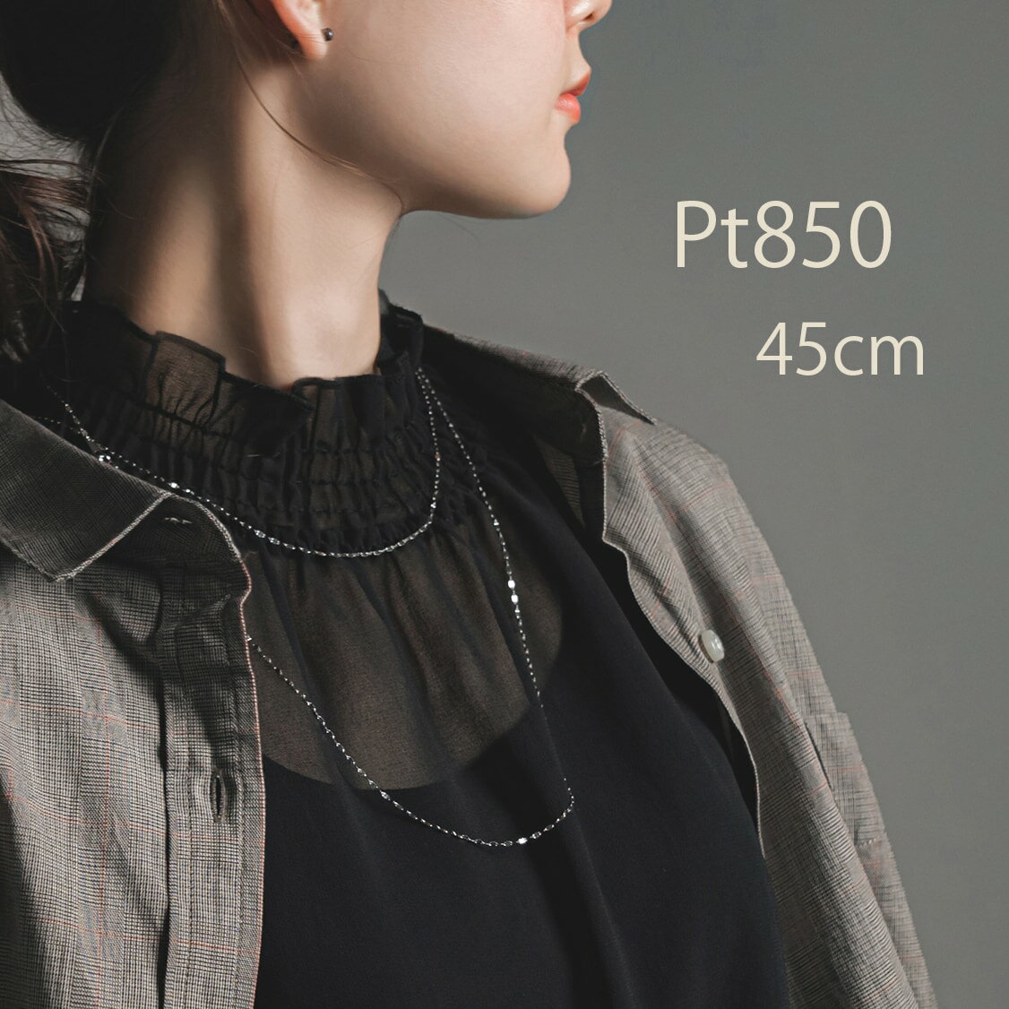 PT850フラワークロスチェーンネックレス(45cm)／エルアンドコー（L＆Co.）