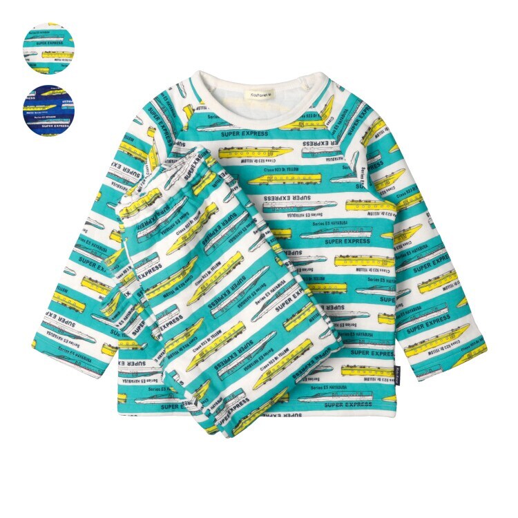 JR新幹線電車総柄キルト長袖パジャマ／キッズフォーレ（Kids Foret）