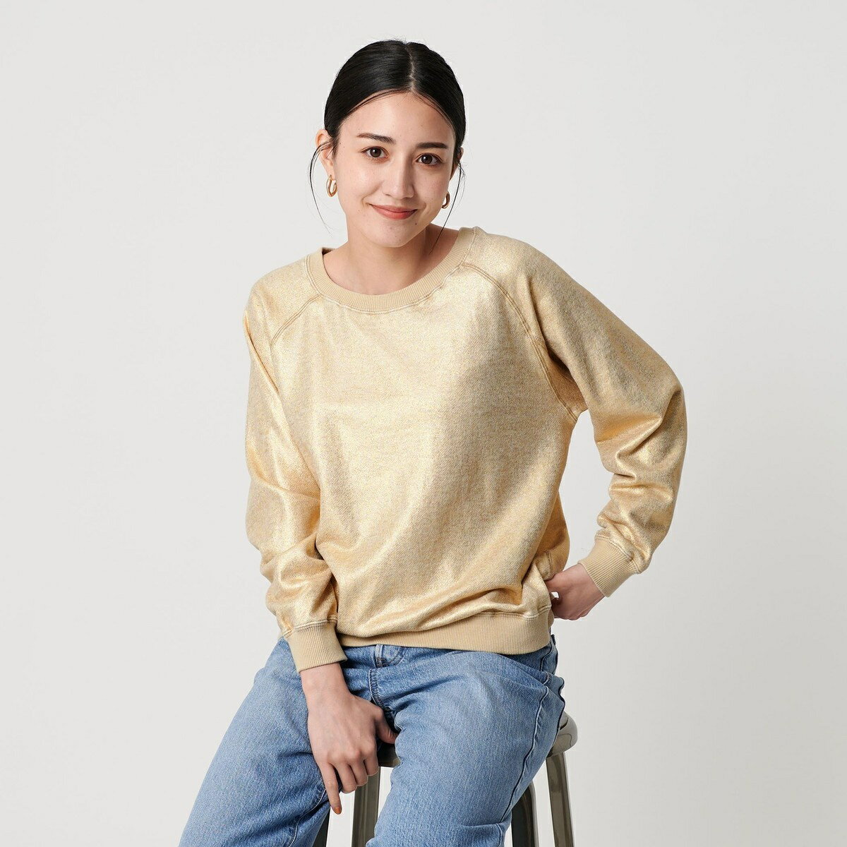 UNITED ARROWS dahlia グレー レース付きトレーナー 別注】＜dahl'ia＞レーススカーフ スウェット