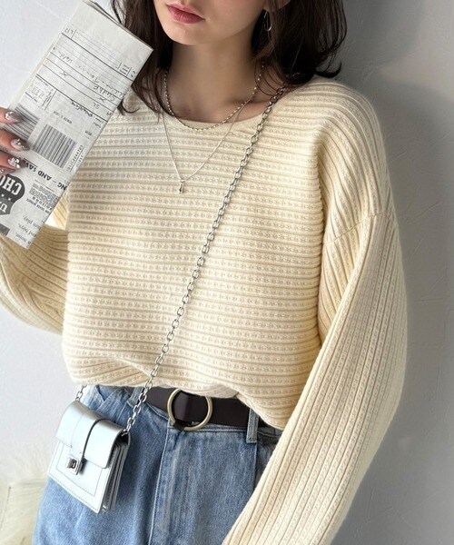 【2025AW新作】ゆるリブの抜け感。ドルマン袖クルーネックニットトップス（長袖）／クラシカルエルフ（Classical Elf）