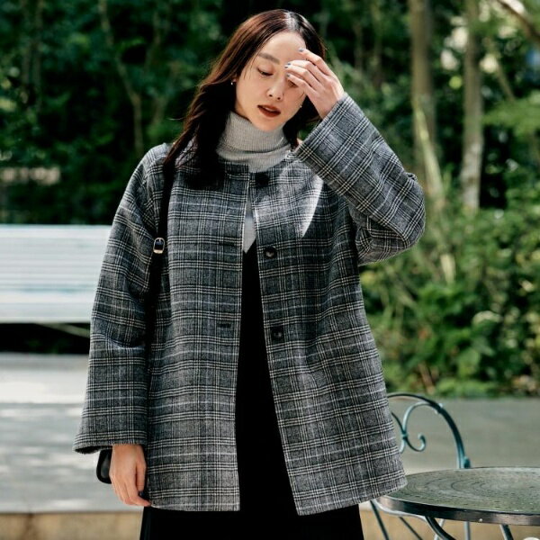 【ミディ丈軽やか】セミラグランリバー コート／アンタイトル（UNTITLED）