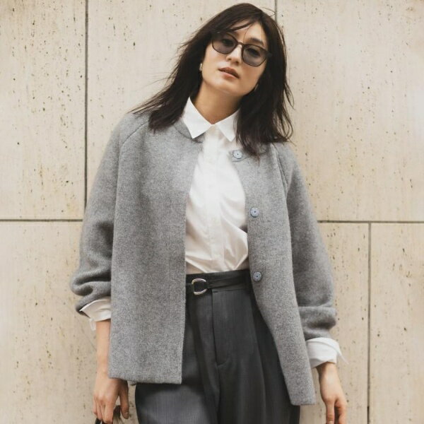 【軽アウターミドル丈】ウールニットコーディガン／アンタイトル（UNTITLED）