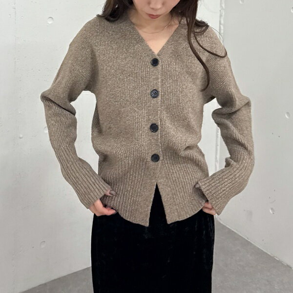 Vネックメランジニットカーディガン／アルシーヴ（archives）