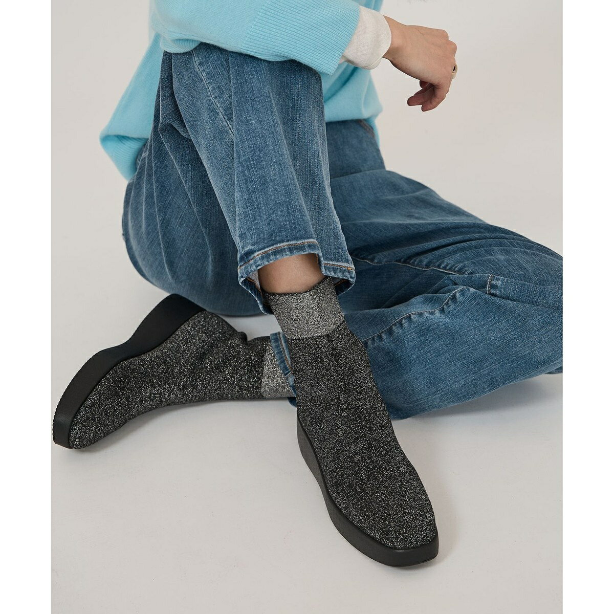 【防水/洗える】プラットフォーム ストレッチブーツ／ステッピ（steppi）