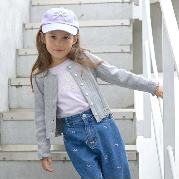 パターンメッシュカーディガン／リセマイン（Lycee mine）