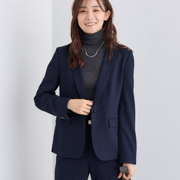 【日本製／通勤スーツ】プレシャスドビー テーラードジャケット／インディヴィ（INDIVI）