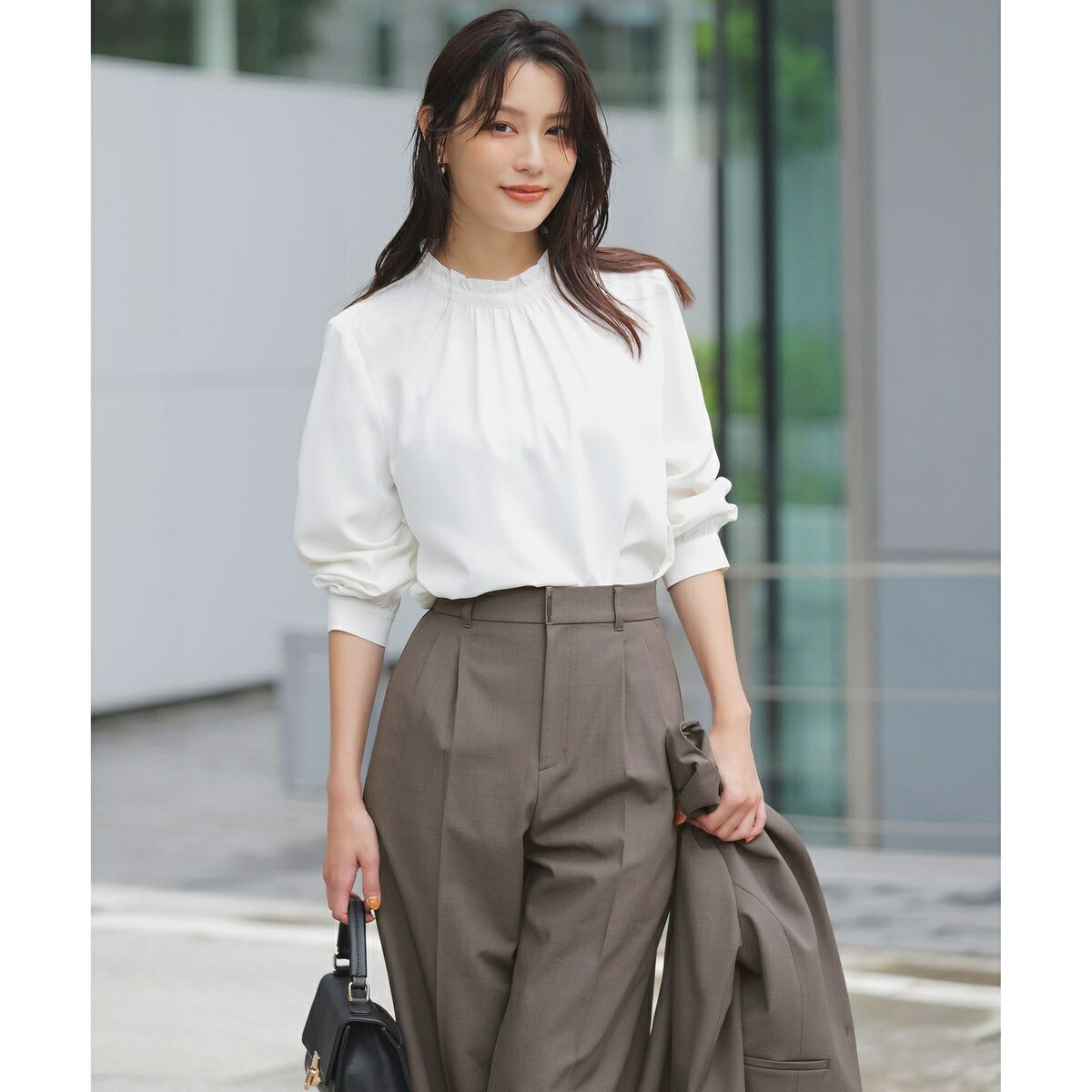 フリルネックスタンド ブラウス／エニィスィス（ANY SIS）