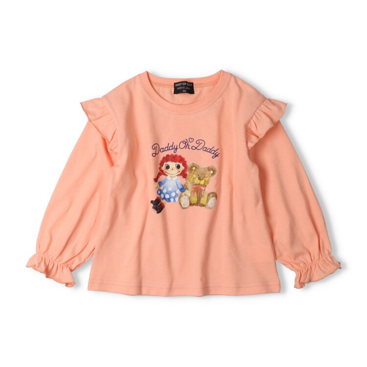 ダディコプリント肩フリル長袖Tシャツ／ダディオダディ（Daddy Oh Daddy）