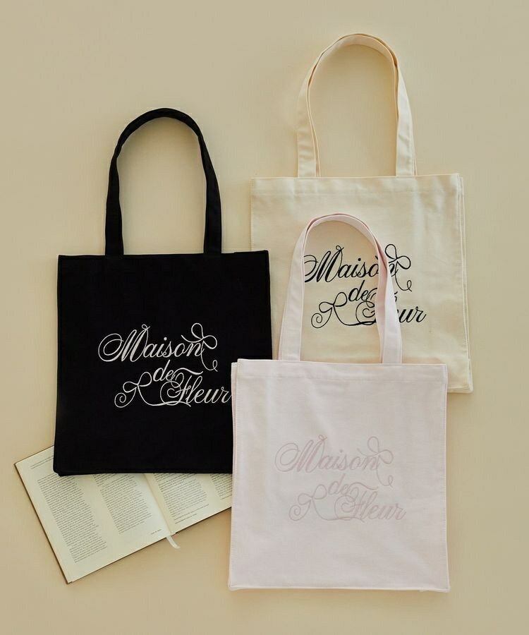 ブランドロゴ刺繍スクエアトートバッグ／メゾン ド フルール（Maison de FLEUR）