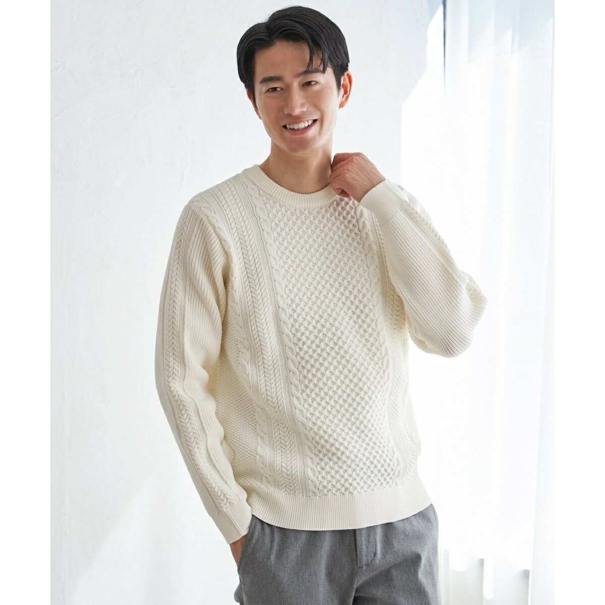 GOKU楽ニットアランケーブル／イッカ（ikka）