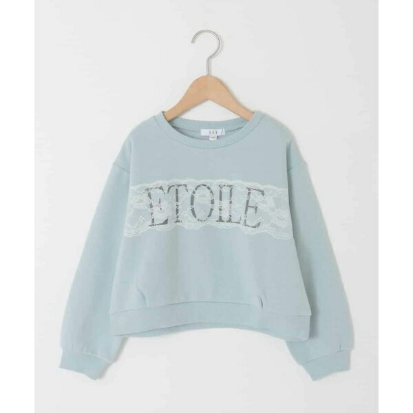 [130-160]【裏起毛/クロップド丈/リメイク風】レースロゴクロップドトレーナー／アー・ヴェ・ヴェ（a.v.v）