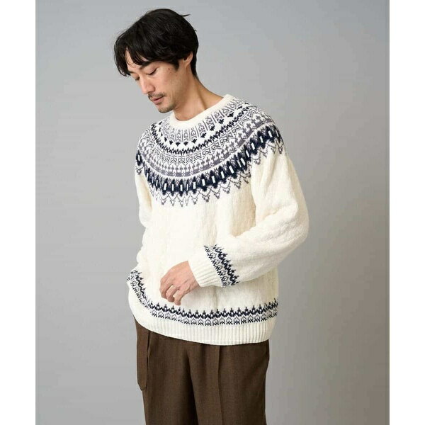 【洗える】モール求心柄クルーネックニット/アー・ヴェ・ヴェ(a.v.v)