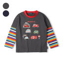 働く車プリントワッペン長袖Tシャツ/ムージョンジョン(moujonjon)