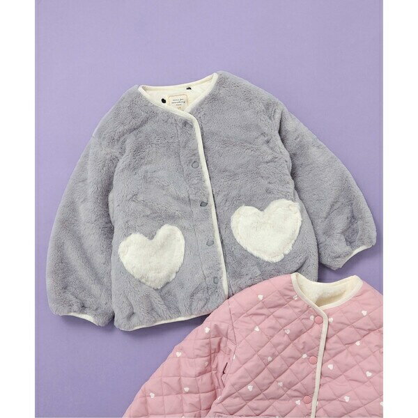 ハートポケットリバーシブルファージャケット/アプレ レ クール(apres les cours)