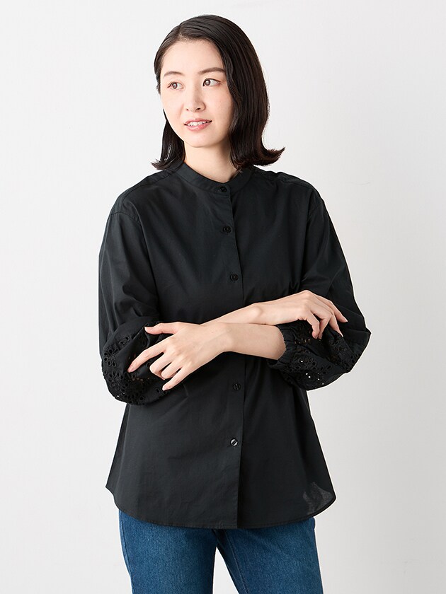 パフスリーブレースブラウス／エレメント オブ シンプルライフ（element of SIMPLE LIFE）