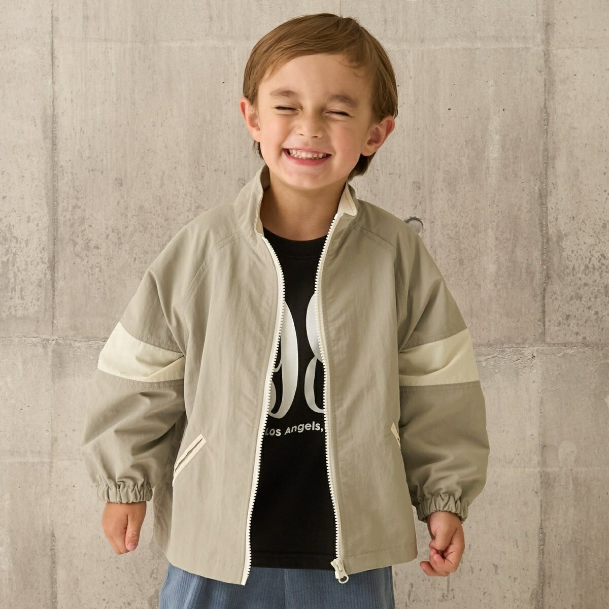 ビッグシルエットバイカラーウィンドブレーカー／ビールーム（b.ROOM）