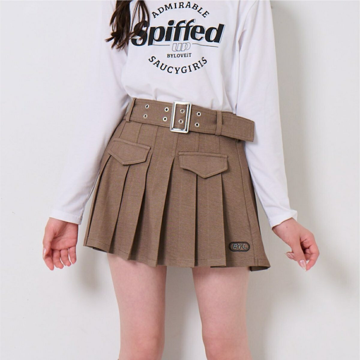 ベルトつきタックスカート／バイラビット（by LOVEiT）のサムネイル