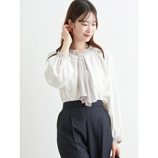 【マルチWAY】ラクケア パールアクセサリー付きボウタイブラウス／ルディックパーク（Ludic Park）