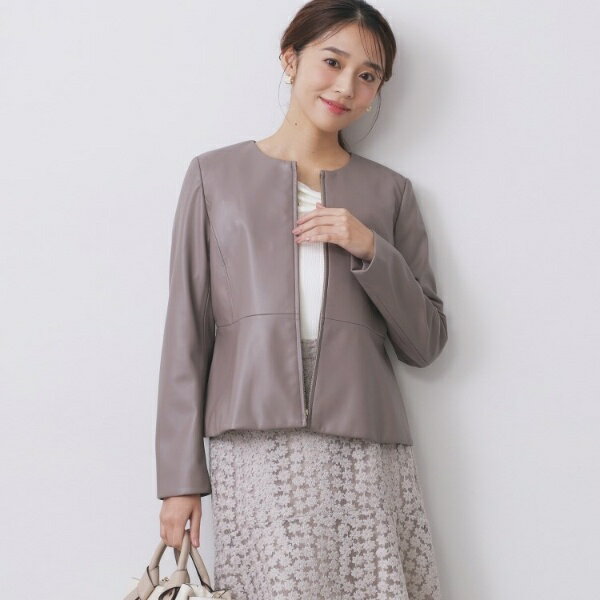 楽天市場】レザージャケット ペプラム（レディースファッション
