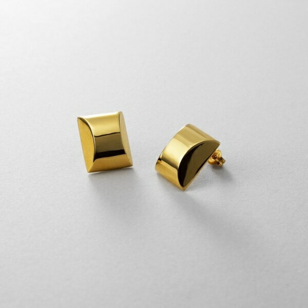 シルバー ホロウスタッドピアス スロープカット GP／ココシュニック オンキッチュ（COCOHNIK onkitsch）