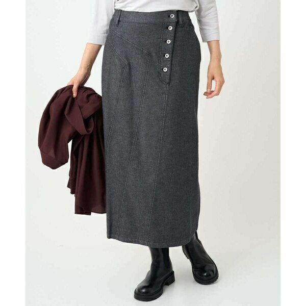 [セットアップ対応]セミタイトブラックデニムスカート／ジョルジュ・レッシュ（GEORGES RECH）(4)