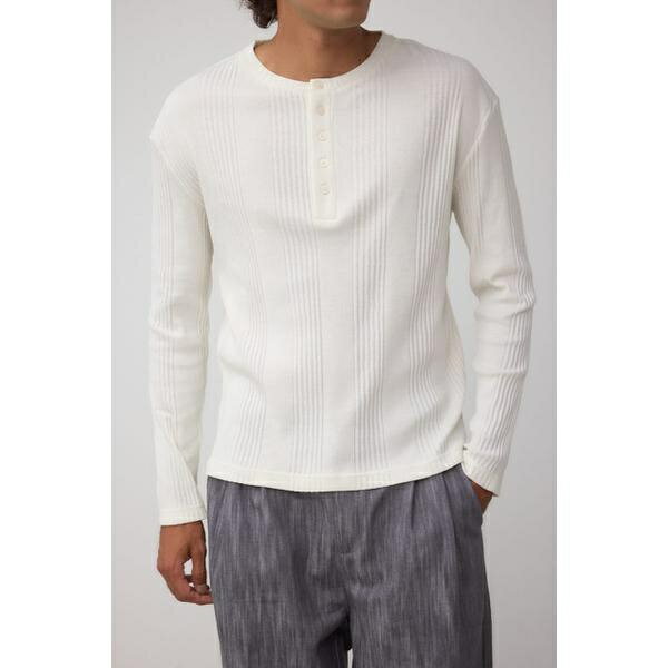 ランダムリブヘンリーネックTシャ