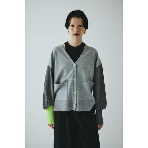 Bicolor knit cardigan／ヘリンドットサイ（HeRIN.CYE）