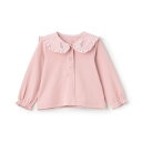 ピアノ刺しゅう衿 長袖Tシャツ/メゾピアノ(mezzo piano)
