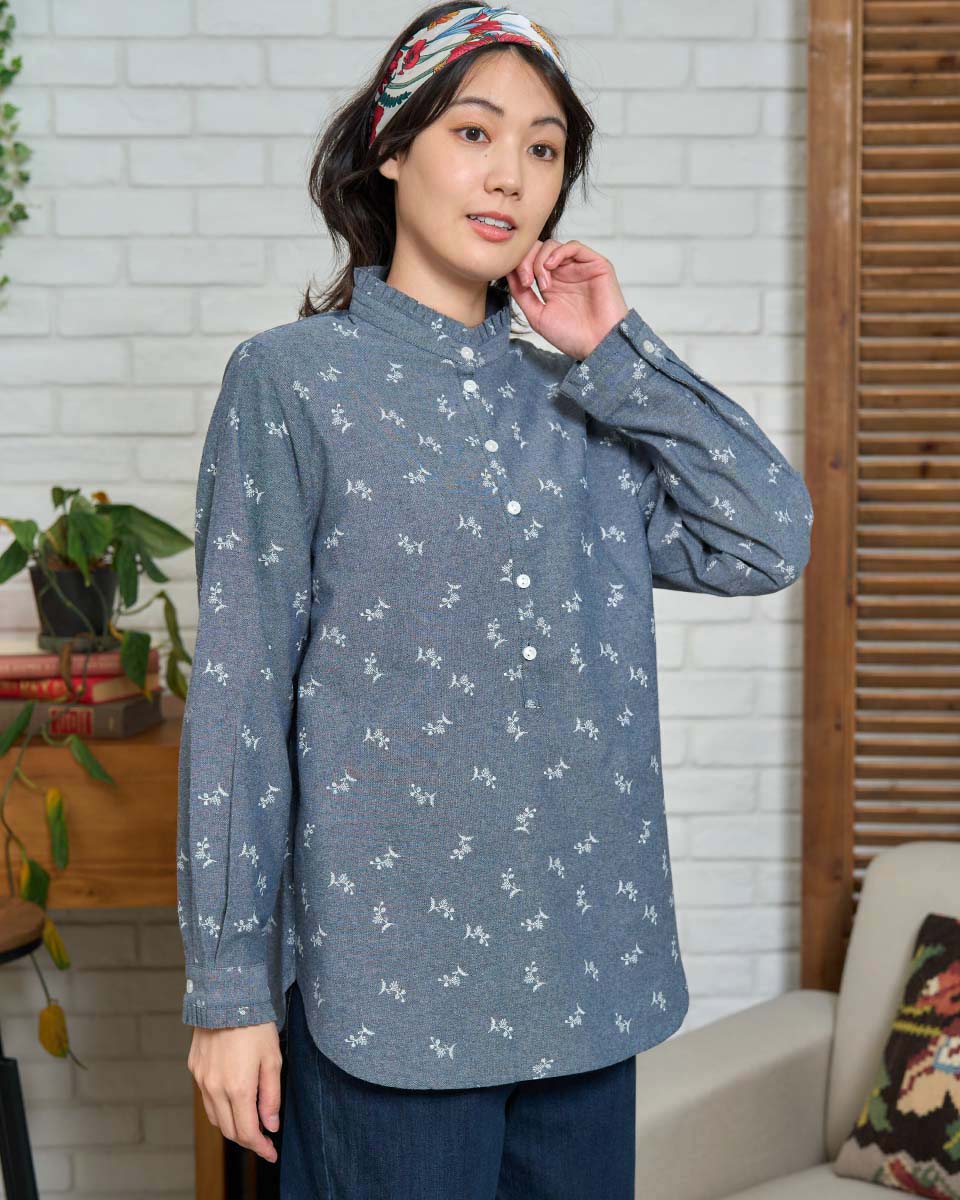 プリーツスタンド襟シャツ／ゴールデンベア（GOLDENBEAR）