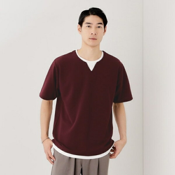 ツイルキーネック半袖Tシャツ／ザ ショップ ティーケー（THE SHOP TK）