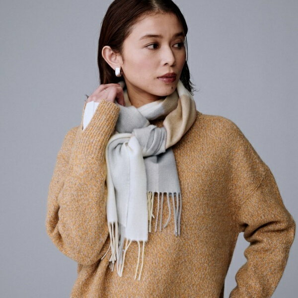 【名品／定番人気】ウールチェックマフラー／アンタイトル（UNTITLED）