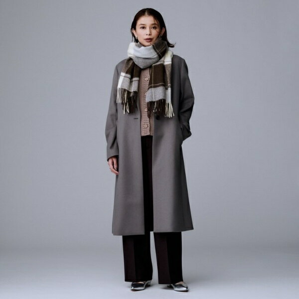 【名品／定番人気】ウールチェックストール／アンタイトル（UNTITLED）