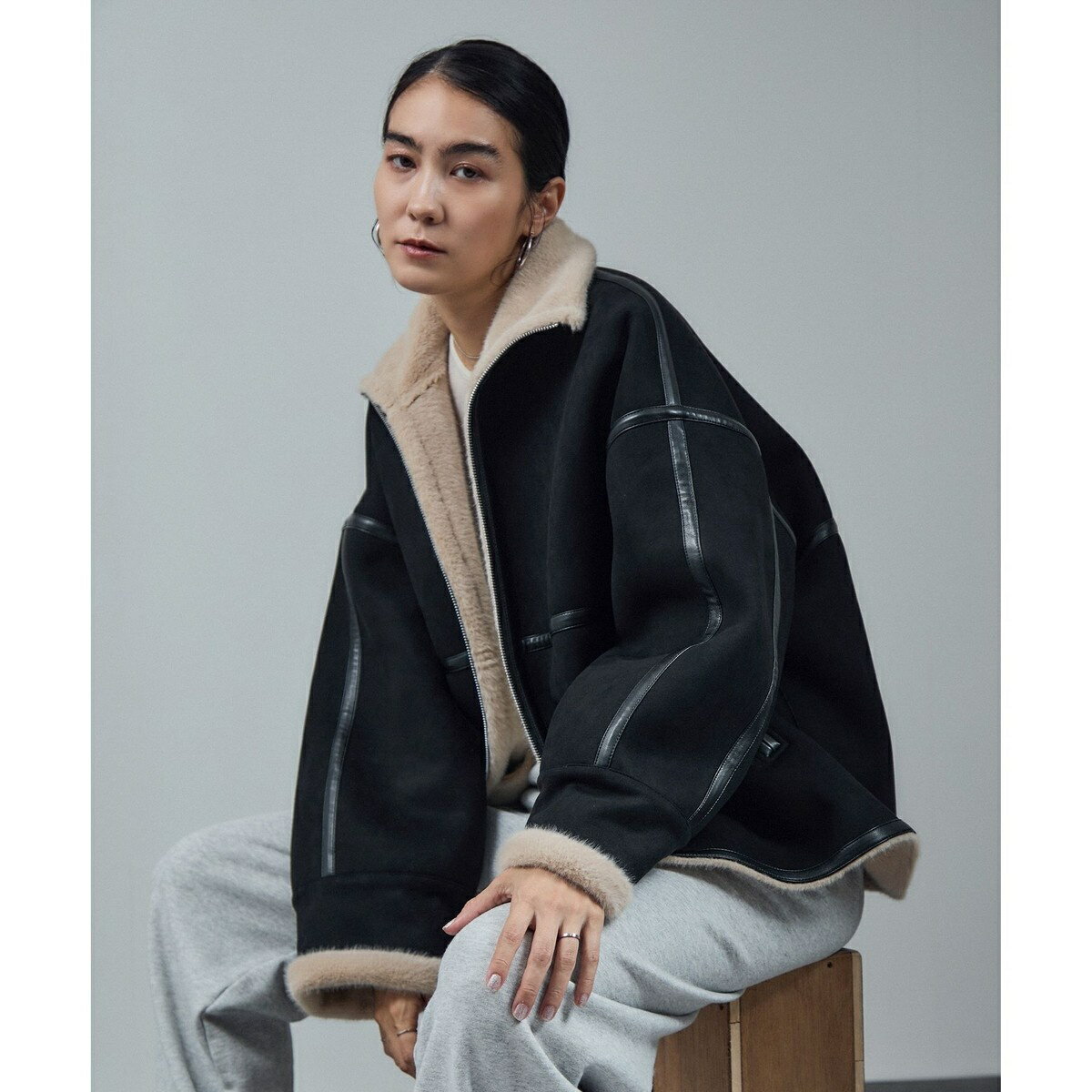 【WEB限定】フェイクムートンショートコート／サロン アダム エ ロペ（SALON adam et rope 039 ）