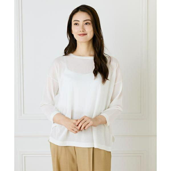 オーバーサイズボートネックニット／イネド（INED）