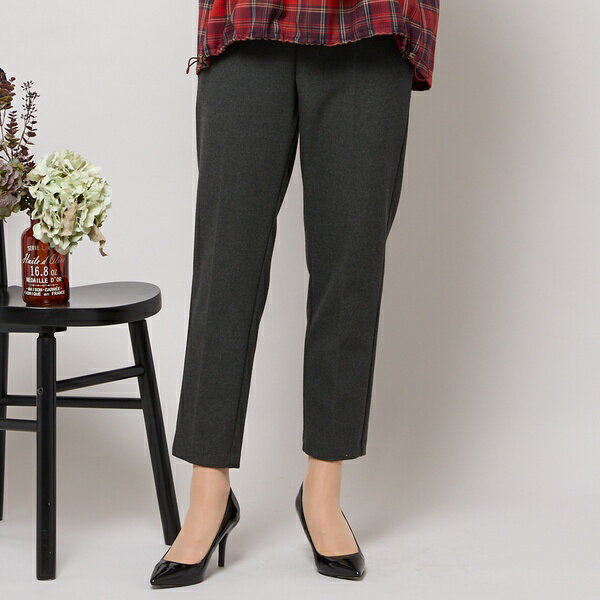 【手洗いOK】真空プリーツ・アンクル丈パンツ（無地）／ピサーノ（PISANO）