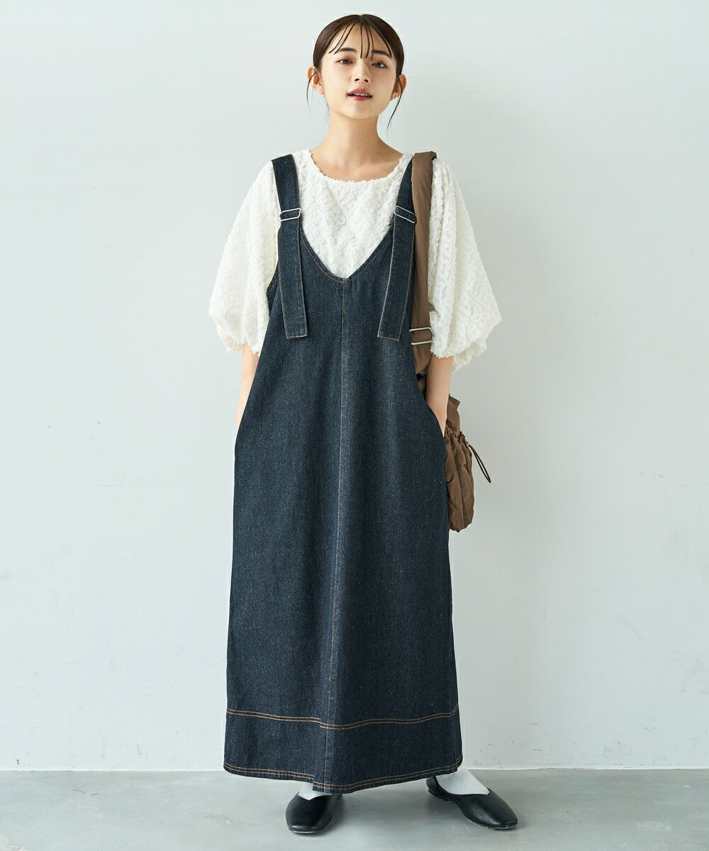 【mil (ミル)】デニムジャンスカ ワンピース ジャンパースカート／ミル（mil）のサムネイル