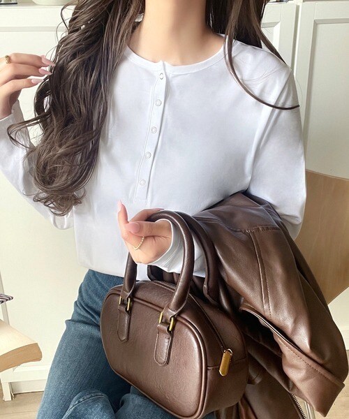 【2025AW新作】シンプルだからこそ、こだわりたい。シルケット加工ドット釦ヘンリーTシャツ（長袖）／クラシカルエルフ（Classical Elf）