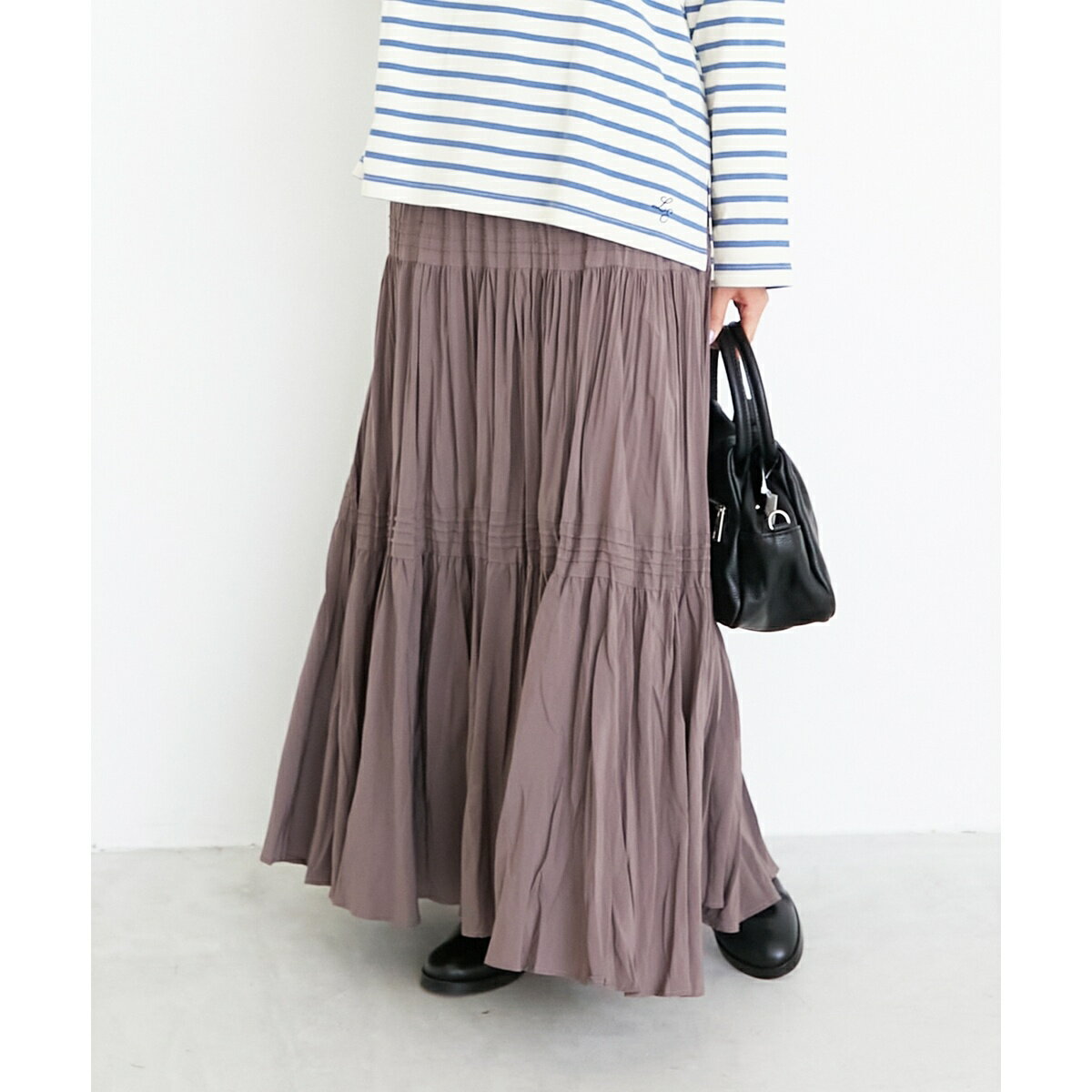 《手洗い可能》エアータンブラーランダムプリーツスカート／ルクールブラン（le.coeur blanc）