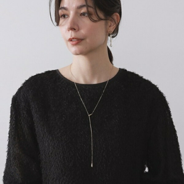 しずくメタルY字スライドチェーンネックレス／オペークドットクリップ（OPAQUE.CLIP）