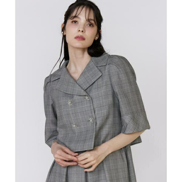 グレンチェックミニマムジャケット／マーリエ ル カセット（Maglie le cassetto）