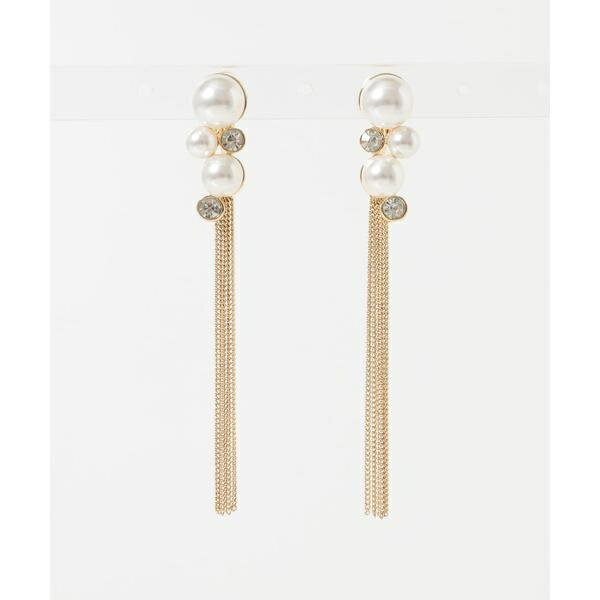 パールビジューロングチェーンイヤリング／スメリー（SMELLY）